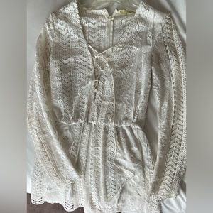 Gianni Bini White Lace Romper XS